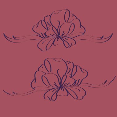 Set çekilmiş yay izole el renk arka plan üzerinde.