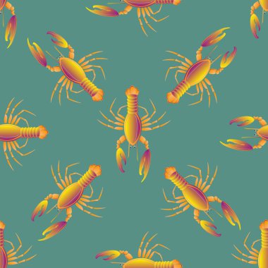 Yaz arka plan ıstakoz, vektör çizim ile 