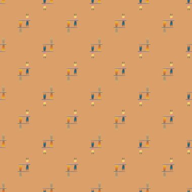 Dekoratif renkli seamless modeli ile şirin yusufçuk