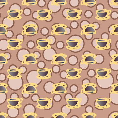 Bardak kahve veya çay arka plan seamless modeli üzerinde noktalı.