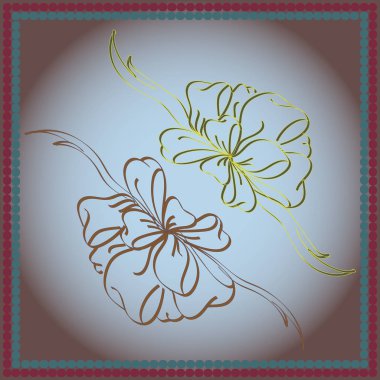 Set çekilmiş yay izole el renk arka plan üzerinde.