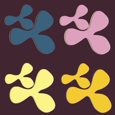 Yeni vektör uyarıları sıçraması ve BLOB'lar parlak renkli boya arka plan üzerinde izole.