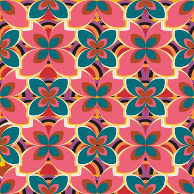 Yeni basit soyut geometrik seamless modeli ile arka plan için çiçekler