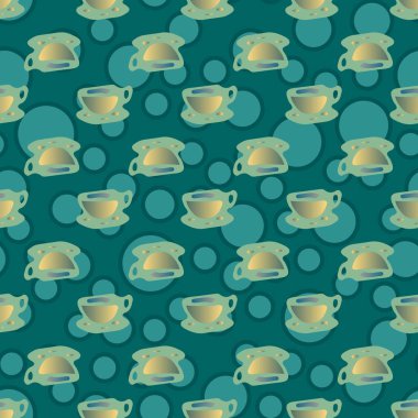 Bardak kahve veya çay arka plan seamless modeli üzerinde noktalı.