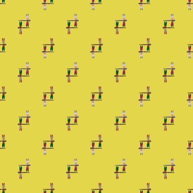 Dekoratif renkli seamless modeli ile şirin yusufçuk