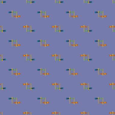 Dekoratif renkli seamless modeli ile şirin yusufçuk