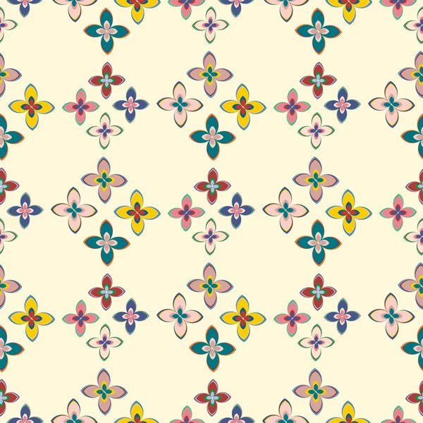 Nouveau Motif Géométrique Abstrait Simple Sans Couture Avec Des Fleurs — Image vectorielle