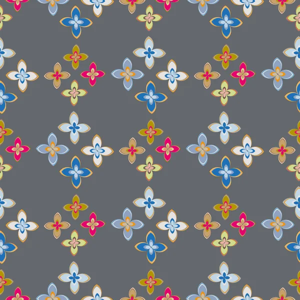 Nouveau Motif Géométrique Abstrait Simple Sans Couture Avec Des Fleurs — Image vectorielle