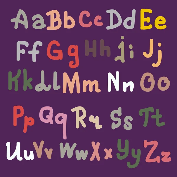 Alphabet Dessiné Main Brosse Les Lettres Peintes Lettrage Main Typographie — Image vectorielle