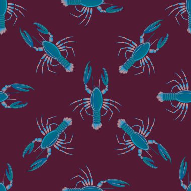 Yaz arka plan ıstakoz, vektör çizim ile 