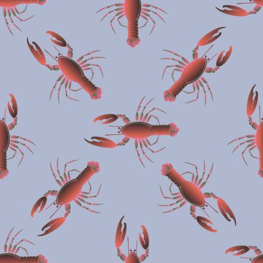 Yaz arka plan ıstakoz, vektör çizim ile 