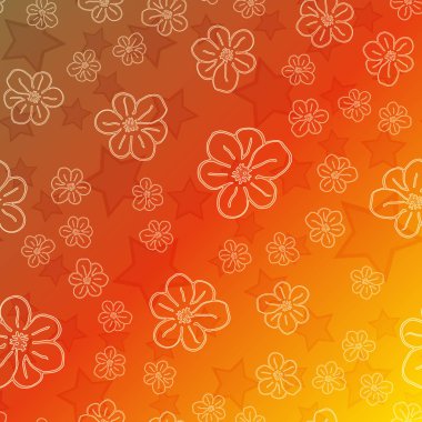 Yeni basit soyut geometrik seamless modeli ile çiçekler ve yıldızlar arka planı için