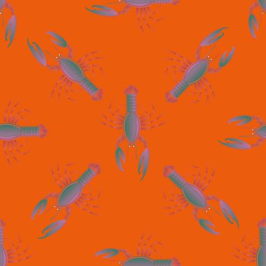 Yaz arka plan ıstakoz, vektör çizim ile 