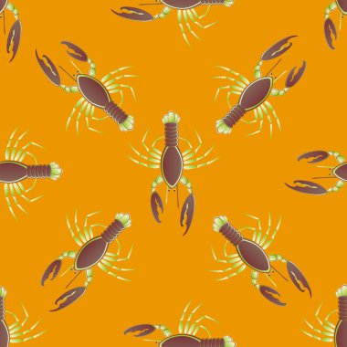 Yaz arka plan ıstakoz, vektör çizim ile 