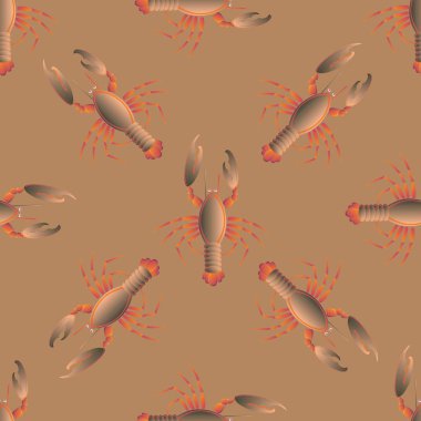 Yaz arka plan ıstakoz, vektör çizim ile 