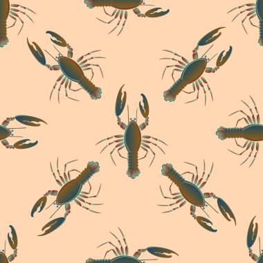 Yaz arka plan ıstakoz, vektör çizim ile 