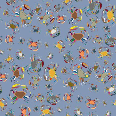 Yengeç ile renkli seamless modeli. Vektör çizim