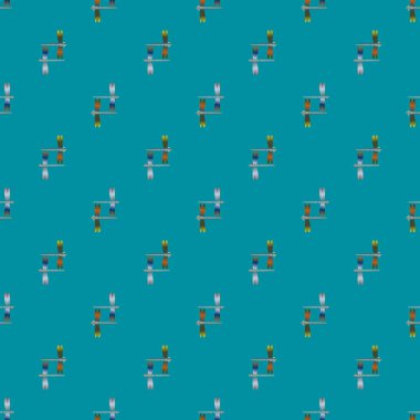 Dekoratif renkli seamless modeli ile şirin yusufçuk