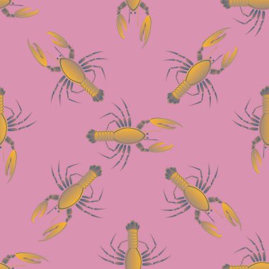 Yaz arka plan ıstakoz, vektör çizim ile 