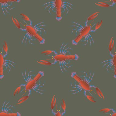 Yaz arka plan ıstakoz, vektör çizim ile 