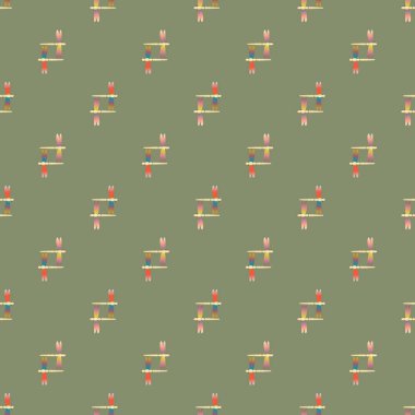 Dekoratif renkli seamless modeli ile şirin yusufçuk