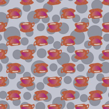 Bardak kahve veya çay arka plan seamless modeli üzerinde noktalı.