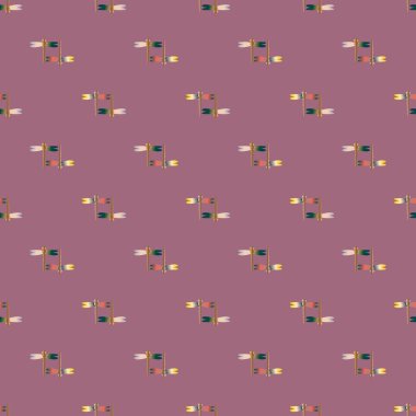 Dekoratif renkli seamless modeli ile şirin yusufçuk