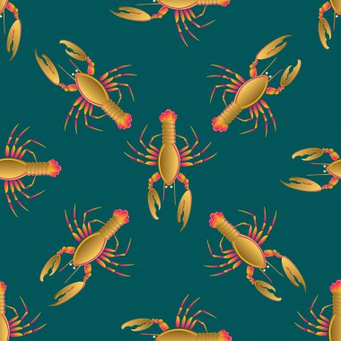 Yaz arka plan ıstakoz, vektör çizim ile 