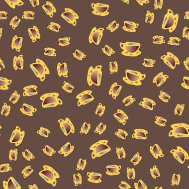 Bardak kahve veya çay arka plan seamless modeli üzerinde noktalı.