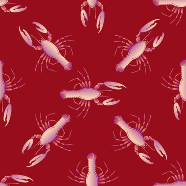 Yaz arka plan ıstakoz, vektör çizim ile 