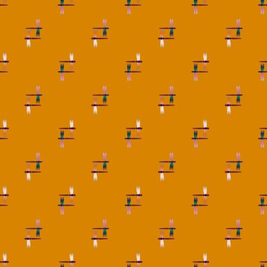 Dekoratif renkli seamless modeli ile şirin yusufçuk