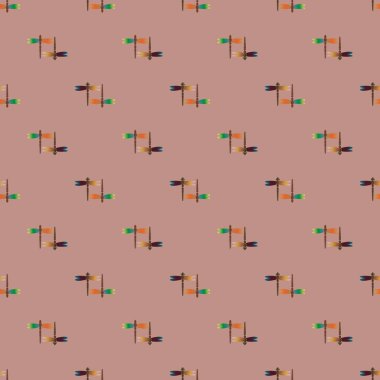 Dekoratif renkli seamless modeli ile şirin yusufçuk