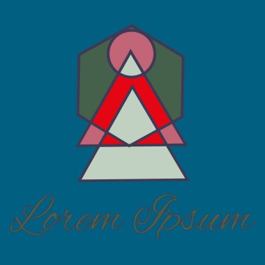 Geometrik çizgi logo. Tasarımınız için benzersiz doğrusal rozeti. Geometrik soyut şablon kavram simgesi.