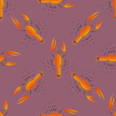 Yaz arka plan ıstakoz, vektör çizim ile 