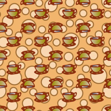 Bardak kahve veya çay arka plan seamless modeli üzerinde noktalı.