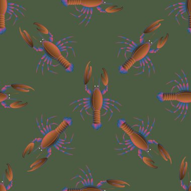 Yaz arka plan ıstakoz, vektör çizim ile 