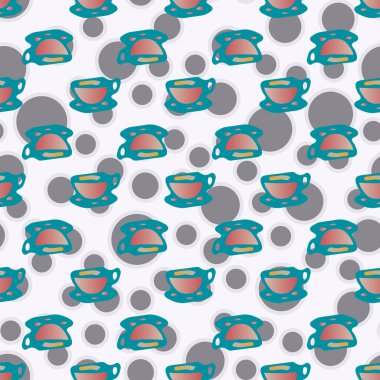 Bardak kahve veya çay arka plan seamless modeli üzerinde noktalı.