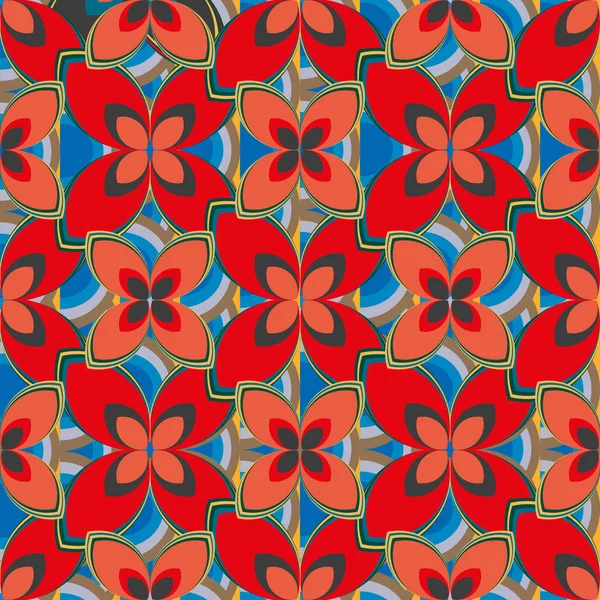 Nouveau Motif Géométrique Abstrait Simple Sans Couture Avec Des Fleurs — Image vectorielle