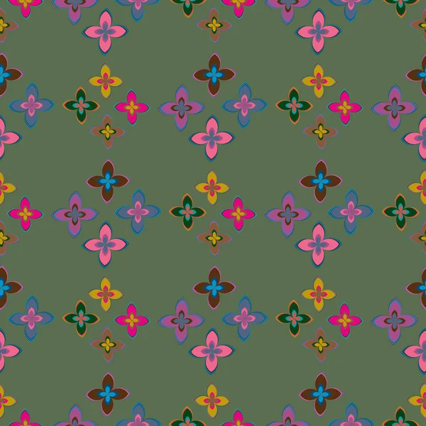 Nuevo Patrón Geométrico Abstracto Simple Sin Costuras Con Flores Para — Archivo Imágenes Vectoriales