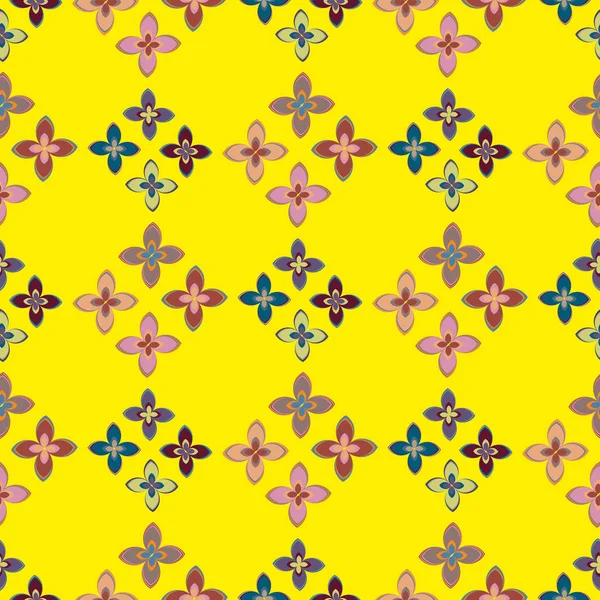 Nouveau Motif Géométrique Abstrait Simple Sans Couture Avec Des Fleurs — Image vectorielle