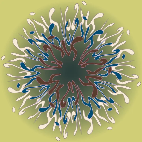 Nya Symmetriska Abstrakt Mandala Dekorativa Objekt Kan Användas För Tapet — Stock vektor