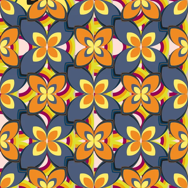 Nouveau Motif Géométrique Abstrait Simple Sans Couture Avec Des Fleurs — Image vectorielle