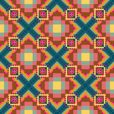 Geometrik etnik desen sorunsuz tasarım arka plan veya duvar kağıdı için