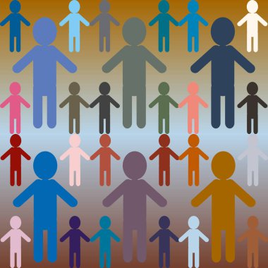 birçok kişi seamless modeli, vektör çizim 