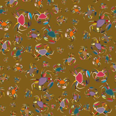 Yengeç ile renkli seamless modeli. Vektör çizim