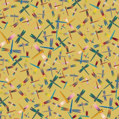 Dekoratif renkli seamless modeli ile şirin yusufçuk