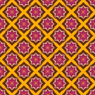 Soyut geometrik desenli çiçek öğeleri renkli kesintisiz arka planı için. 