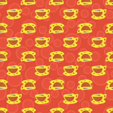 Bardak kahve veya çay arka plan seamless modeli üzerinde noktalı.