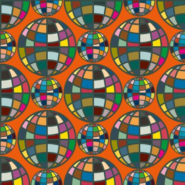 Renk seamless modeli ile işbirliği dünya küre.