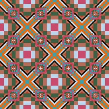 Geometrik etnik desen sorunsuz tasarım arka plan veya duvar kağıdı için